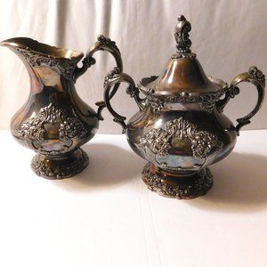 Reed and Barton King Francis 1653 Silver Plated Creamer & 1652 Sugar Bowl